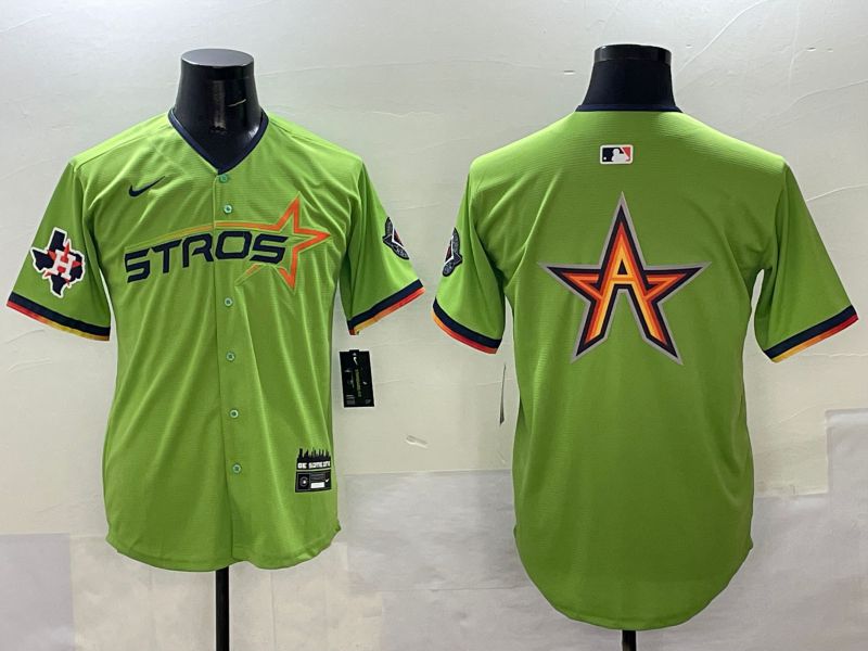 Men Houston Astros Blank Green three generations Joint Name 2025 Nike MLB Jersey style 7->houston astros->MLB Jersey